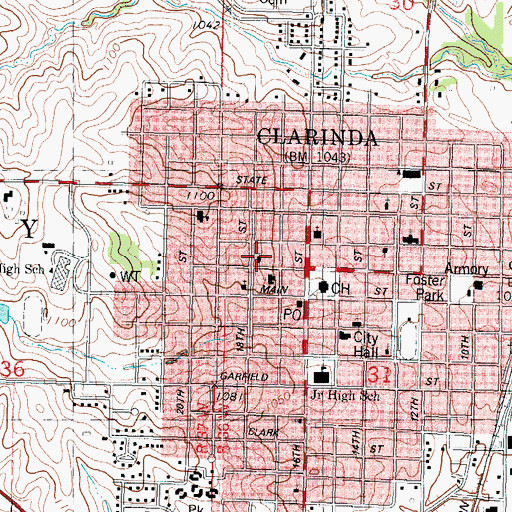 Topographic Map of First United Methodist Church, IA