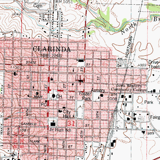 Topographic Map of Saint Johns Lutheran Church, IA