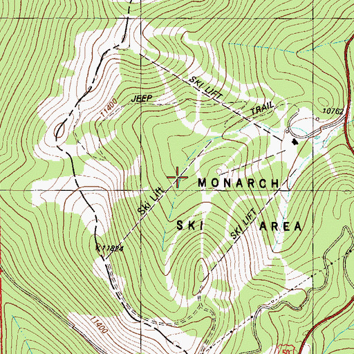 Topographic Map of Monarch Ski Area, CO