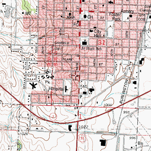 Topographic Map of Church of the Nazarene, IA