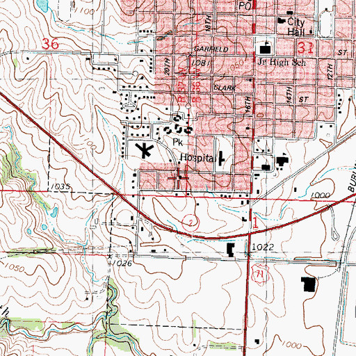 Topographic Map of First Assembly of God Church, IA