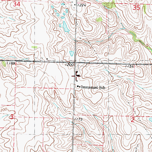 Topographic Map of Immanuel Lutheran Church, IA
