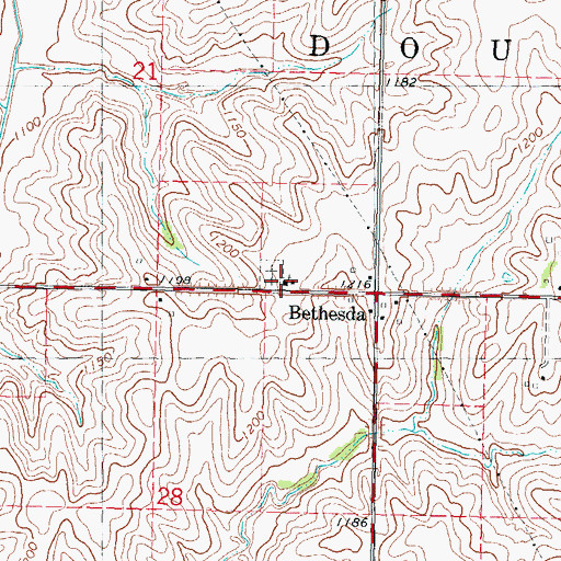 Topographic Map of Bethesda Lutheran Church, IA