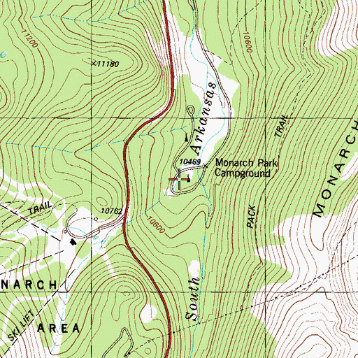 Topographic Map of Monarch Park Campground, CO