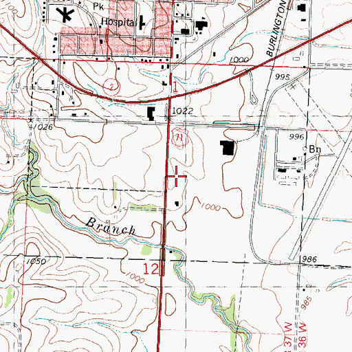 Topographic Map of Goldenrod School (historical), IA