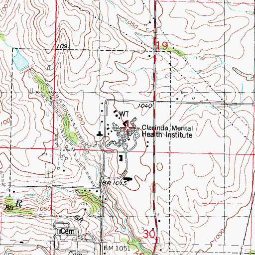 Topographic Map of Clarinda Treatment Complex Museum, IA