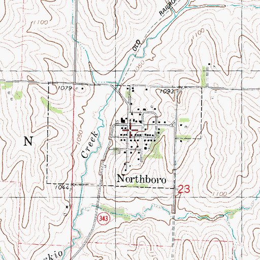Topographic Map of Northboro Town Hall, IA