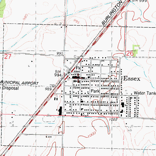 Topographic Map of Essex Public Library, IA