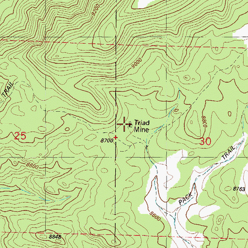 Topographic Map of Triad Mine, CO