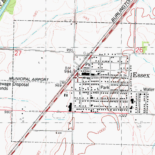 Topographic Map of Essex Police Department, IA