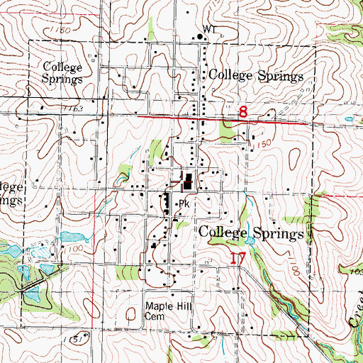 Topographic Map of South Page Elementary School, IA