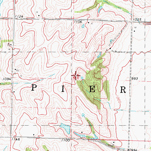 Topographic Map of Saint John Evangelical Lutheran Cemetery, IA