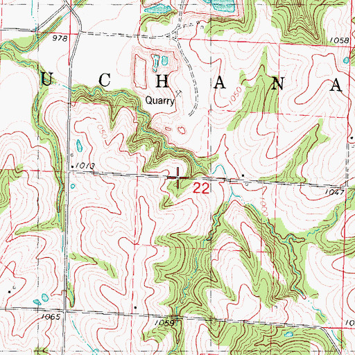 Topographic Map of Davison Cemetery (historical), IA