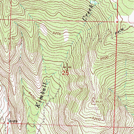 Topographic Map of Kimball Creek Trail, CO