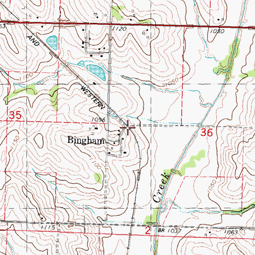 Topographic Map of Bingham (historical), IA