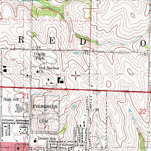 Topographic Map of Montgomery County Memorial Hospital, IA