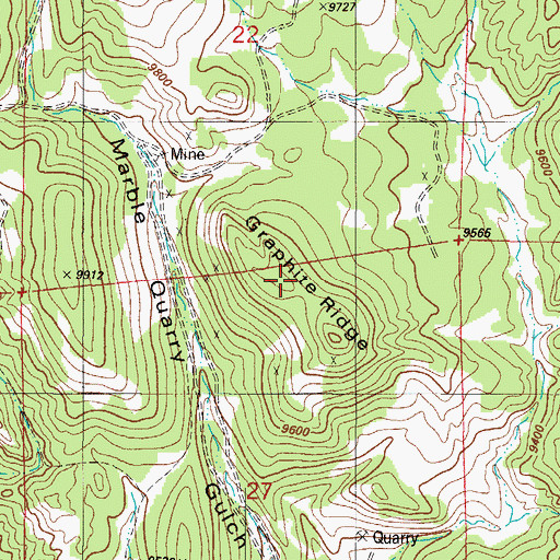 Topographic Map of Graphite Ridge, CO