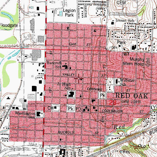 Topographic Map of All Angels Episcopal Church, IA