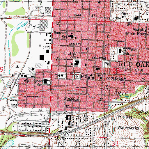 Topographic Map of Fountain Square Park, IA