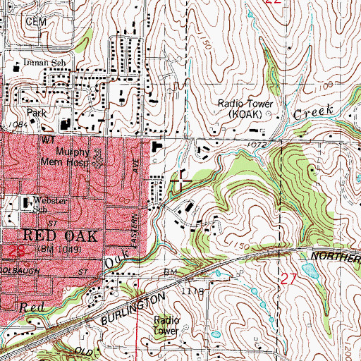 Topographic Map of Wilson Park, IA