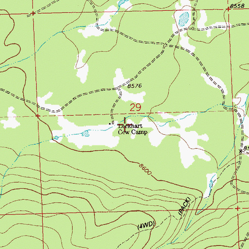 Topographic Map of Lockhart Cow Camp, CO