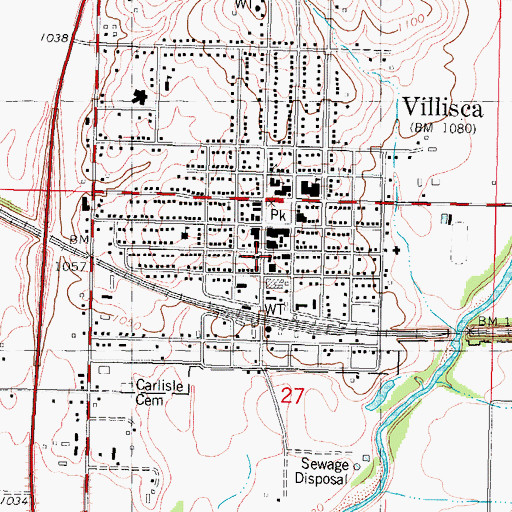 Topographic Map of Villisca Post Office, IA