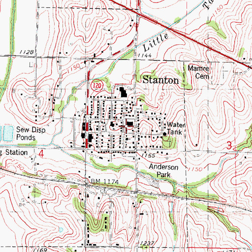 Topographic Map of Mamrelund Lutheran Church, IA