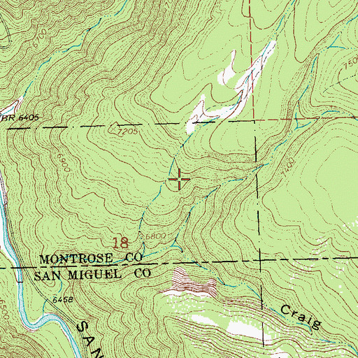 Topographic Map of Rocky Spring, CO