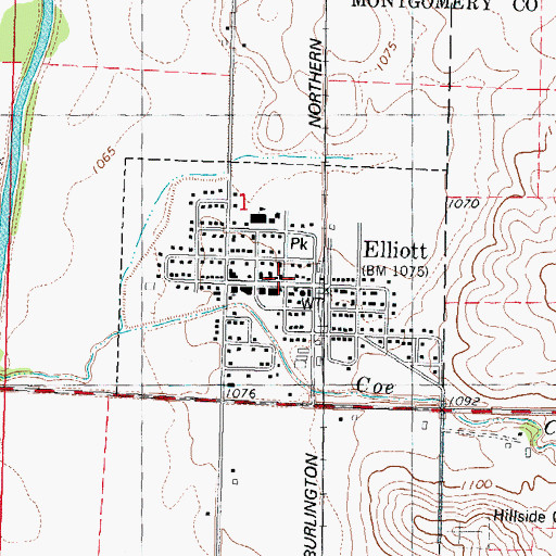 Topographic Map of Church of Christ, IA