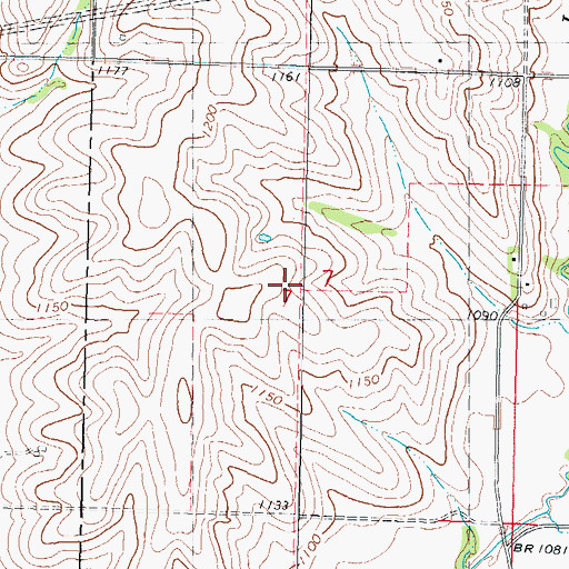 Topographic Map of Lowens Cemetery, IA