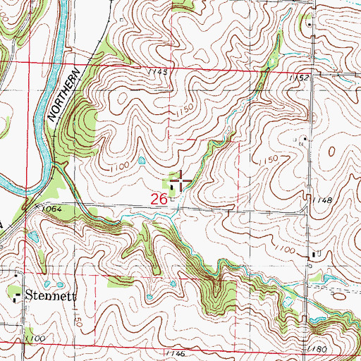 Topographic Map of Indian Graveyard, IA