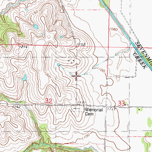 Topographic Map of Morton Mills Cemetery, IA