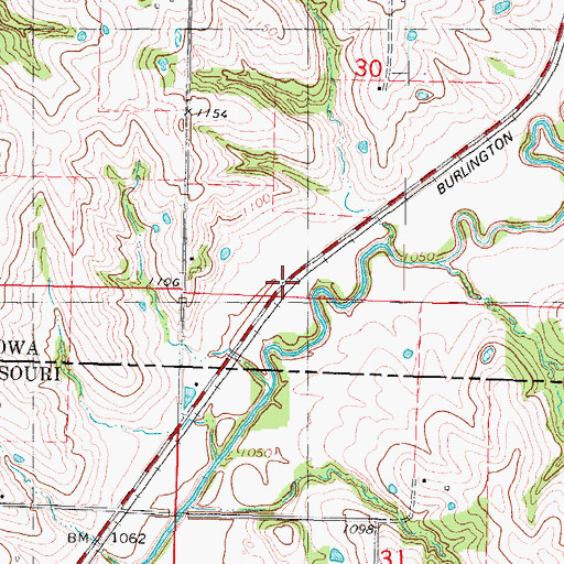 Topographic Map of State Line Station (historical), IA