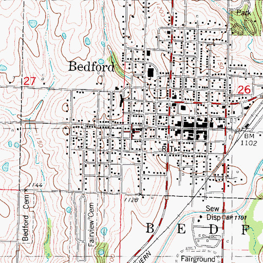 Topographic Map of Baptist Church, IA