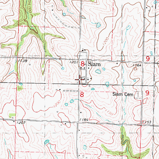 Topographic Map of Siam Church of Christ, IA