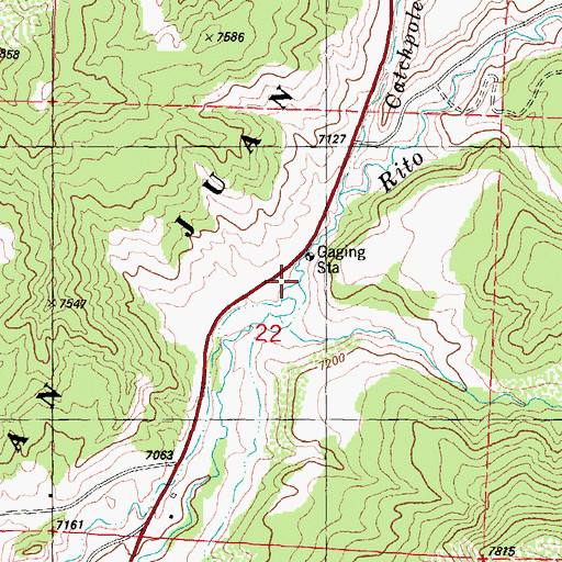 Topographic Map of Rito Blanco, CO