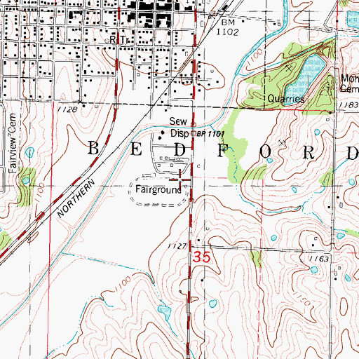 Topographic Map of Taylor County Fairgrounds, IA