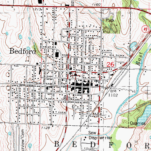 Topographic Map of Taylor County Courthouse, IA
