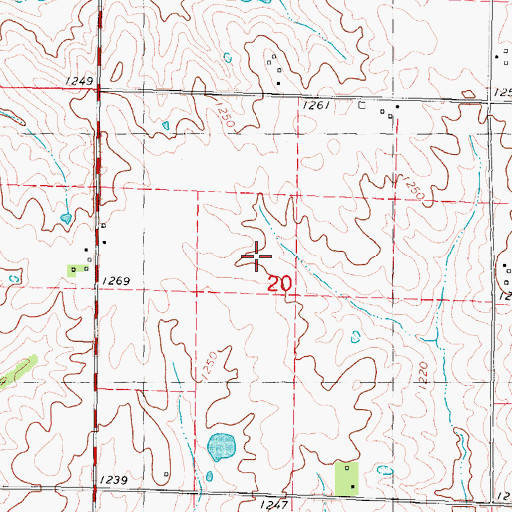 Topographic Map of Litchfield Post Office (historical), IA