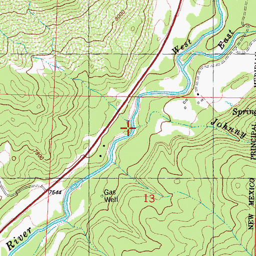 Topographic Map of Johnny Creek, CO