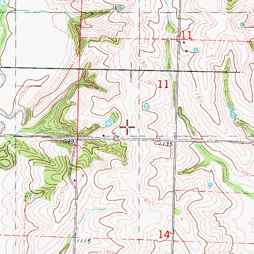 Topographic Map of Landis Post Office (historical), IA