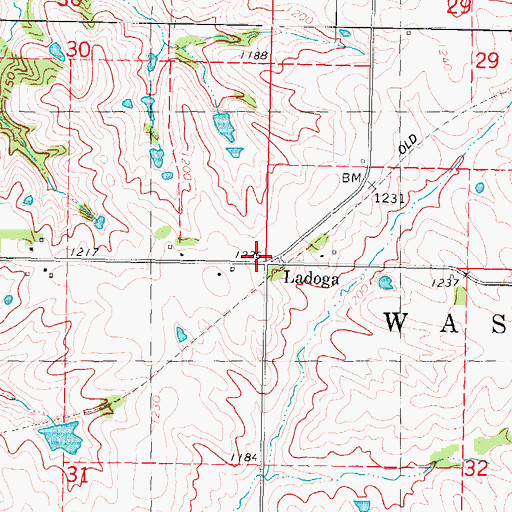 Topographic Map of Ladoga Post Office (historical), IA