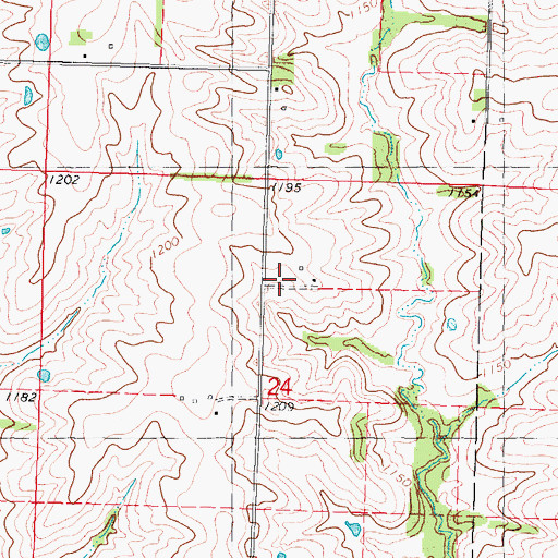 Topographic Map of Brushy Post Office (historical), IA