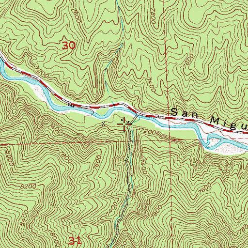 Topographic Map of Specie Creek Canyon, CO