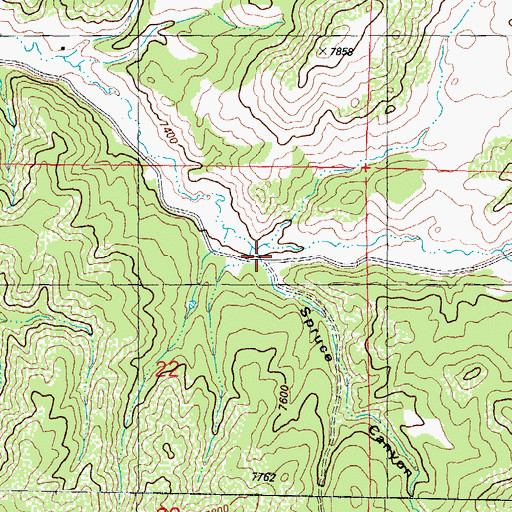 Topographic Map of Spruce Canyon, CO