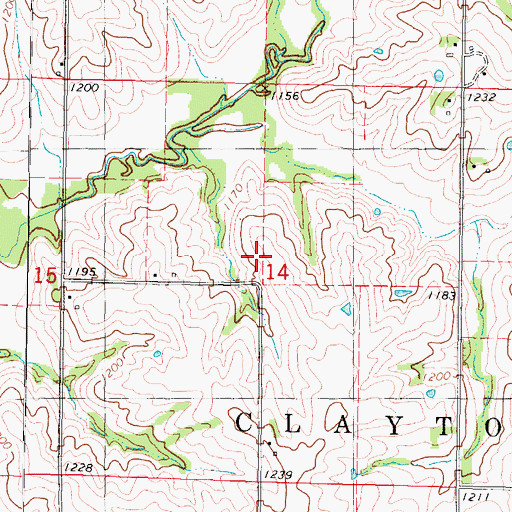 Topographic Map of Bower Cemetery, IA