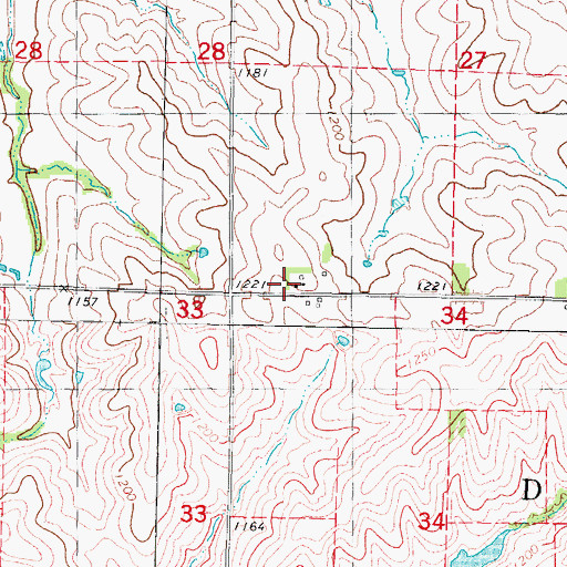 Topographic Map of Hoyt Post Office (historical), IA