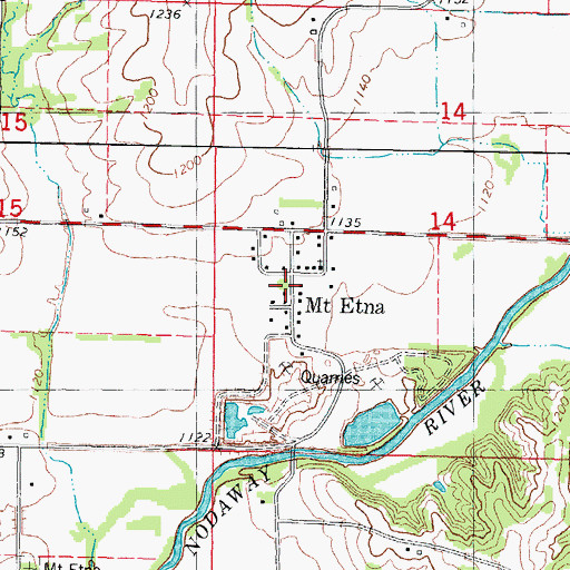 Topographic Map of Mount Etna Post Office (historical), IA