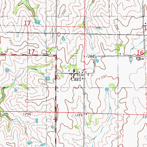 Topographic Map of Carl Post Office (historical), IA