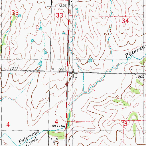 Topographic Map of Briscoe Post Office (historical), IA